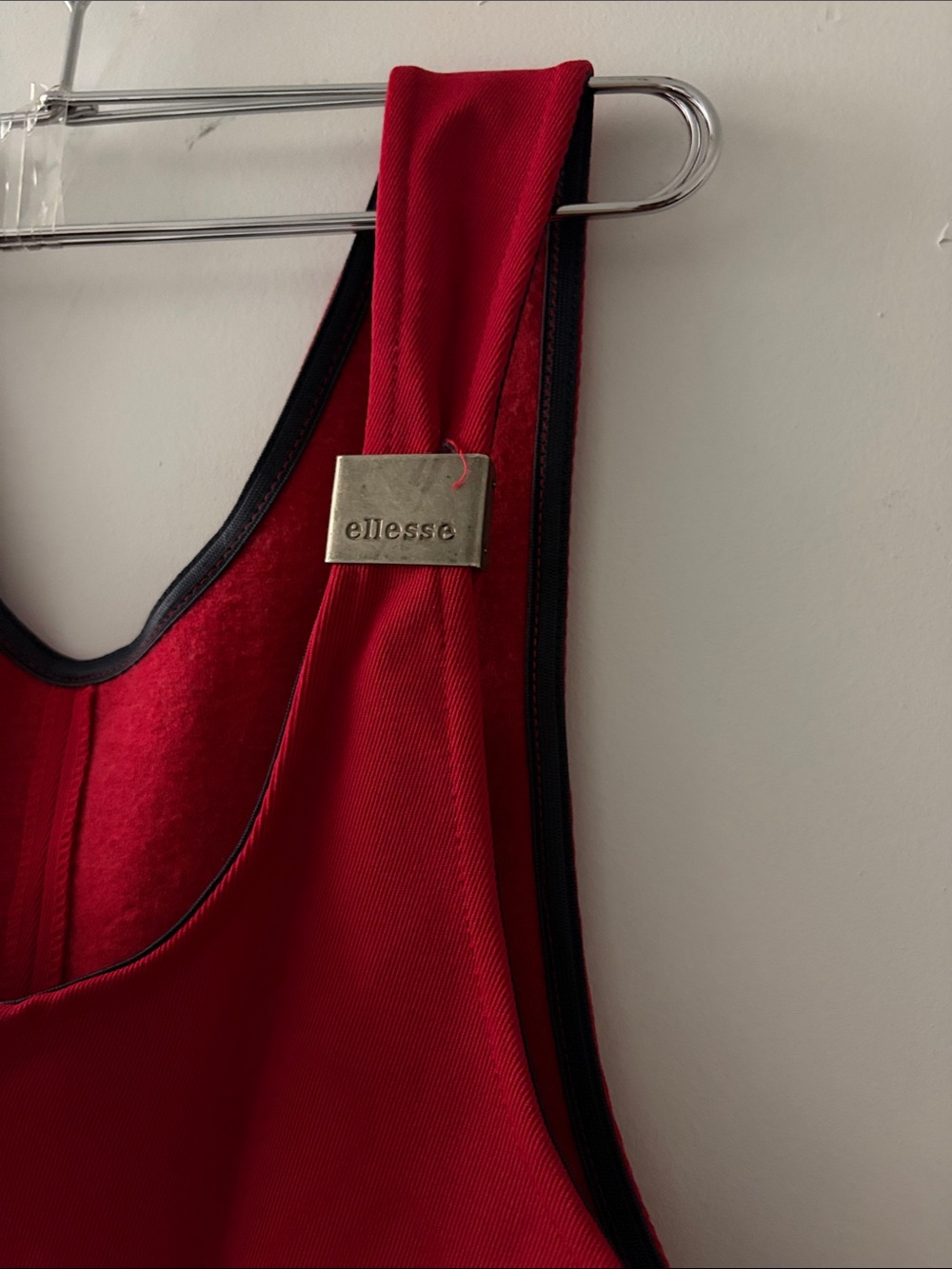 Ellesse Red Sports Bra Tank with Black Trim